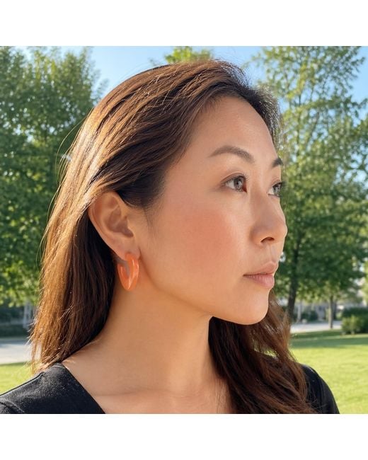 Hye Jane Jewelry Orange Lina Tangerine Catseye Hoops