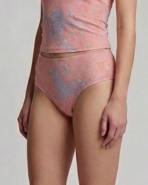 Lords of Harlech Pink Henrietta Paisley Explosion Coral Swimsuit Bottom