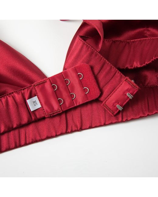 Soft Strokes Silk Red Classic Pure Silk Bralette Ruby