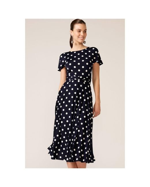 SACHA DRAKE Blue Reverse Wrap Midi Dress
