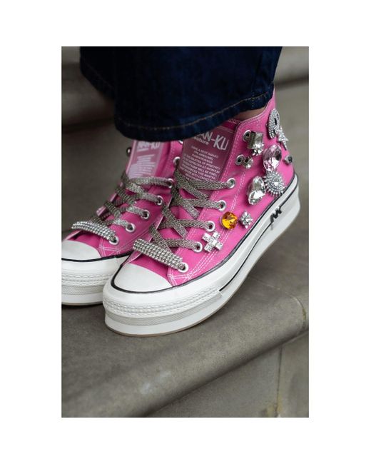 Keith Scarrott Shoes Pink Sorriso Embellished Hi-Top