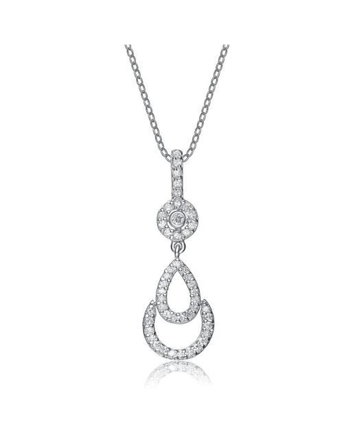 Genevive Jewelry Metallic Sterling Cubic Zirconia Dangling Pendant