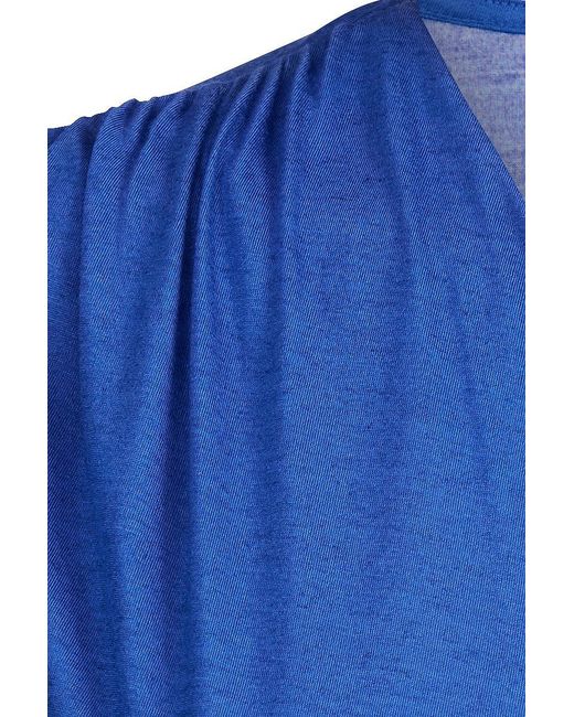 Conquista Blue Sleeveless V Neck Top