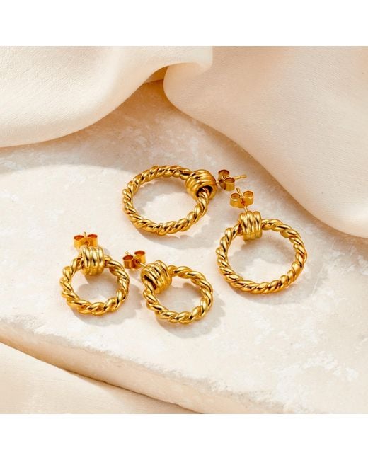 Posh Totty Designs Metallic Tether Hoop Large Stud Earrings