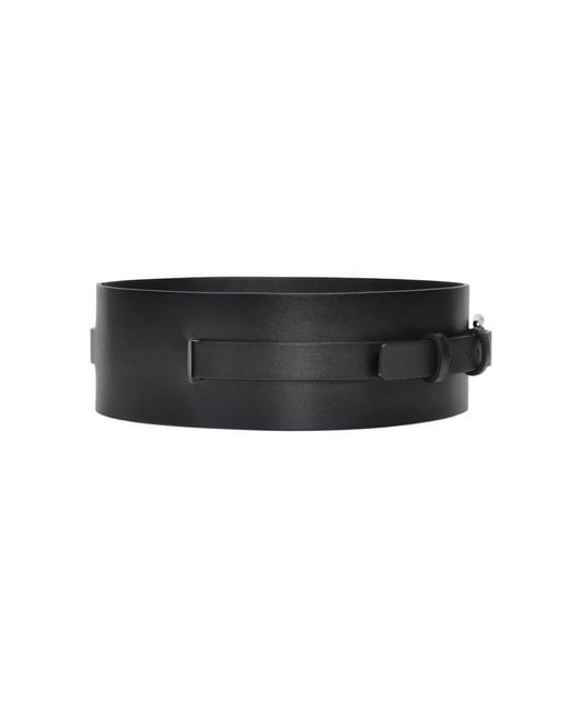 Haute Cuir Black Athea Wide Leather Belt