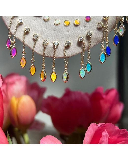 KAMARIA Metallic Full Swing Opal Earrings