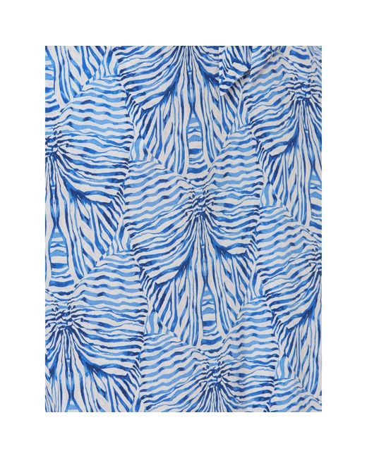 Helen Mcalinden Blue Ailbhe Stripe And Bow Print Dress