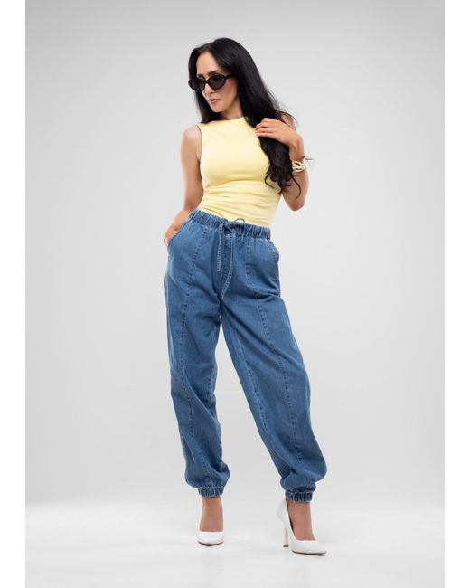 I AM DENIM Blue Featherflex Baggy Jeans