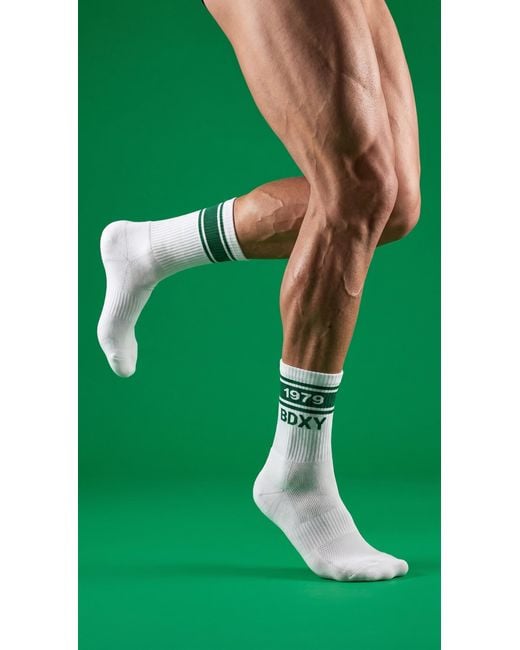 Bdxy Studio White "The Runner" Socks for men