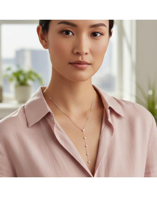 BLOOMTINE | Earth Angel HQ Metallic Illuminess Premium Vermeil Sparkle Lariat Necklace