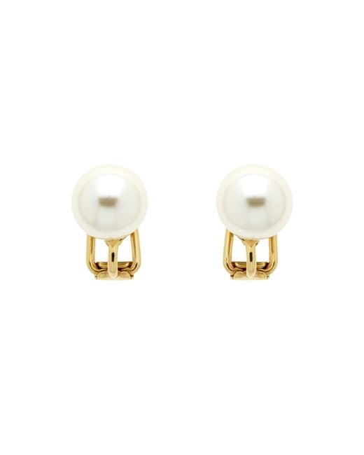 Emma Holland Jewellery Metallic Cream Pearl Stud Clip On Earrings