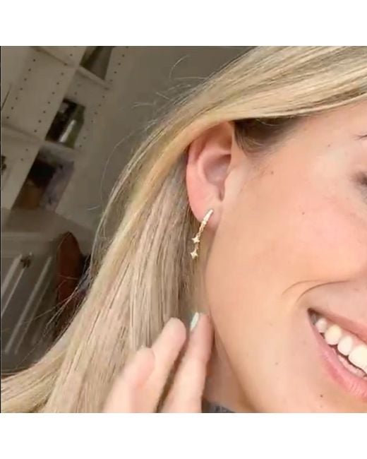 BLOOMTINE | Earth Angel HQ Metallic Illuminess Vermeil Shooting Star Moissanite Huggies