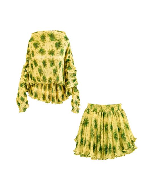 Mohala Grey Yellow Kahe Shorts Set