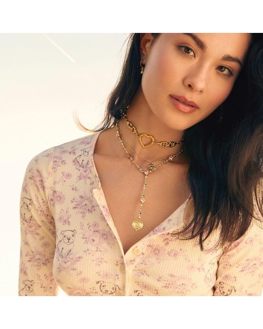 Cloud Haven Metallic Paw Print Choker Necklace