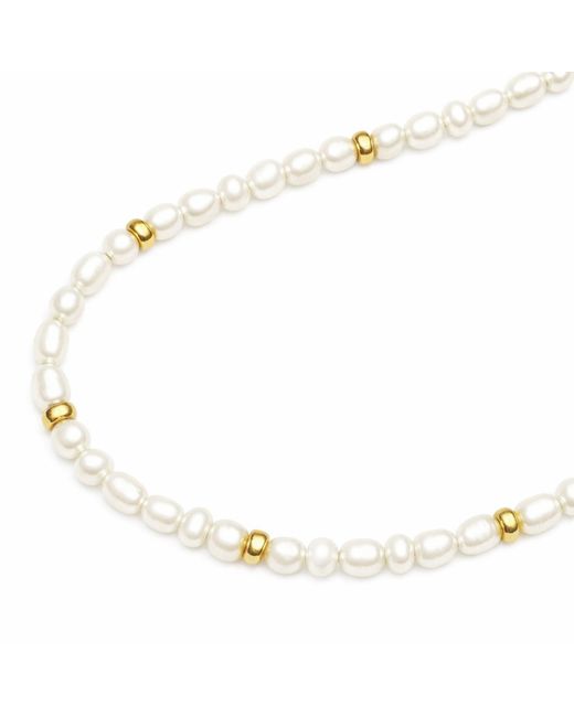 Unaloe Metallic Plated Baroque Pearl Necklace For – Luxury Freshwater Pearl Statement Beaded Jewelry