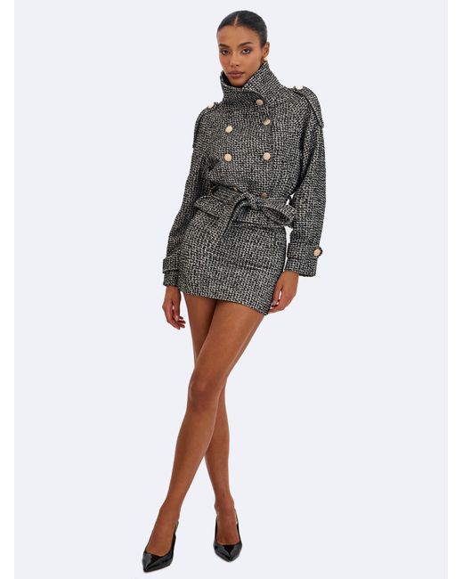 Miss Circle New York Black Sandra & Tweed Mini Skirt