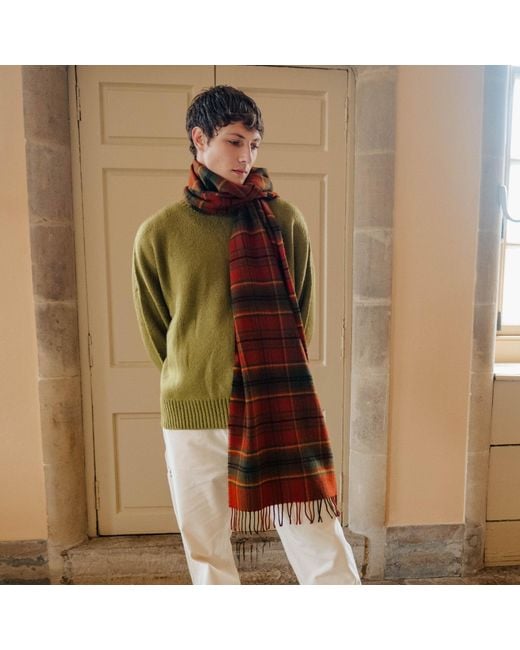 Araminta Campbell Ltd Red Autumn Woodland Walk Lambswool Shawl