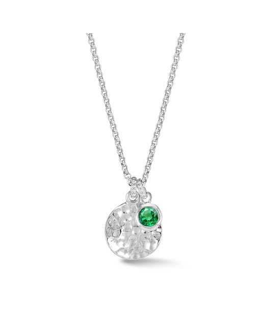 Dower & Hall Metallic Hammered Disc & Garnet Array Pendant