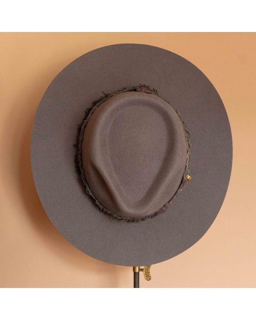 Shaded the Label Brown Pendower Slate Fedora Hat