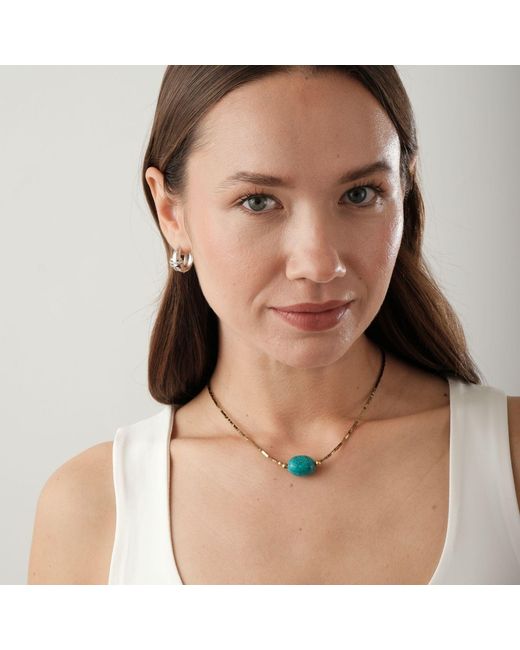 LINYA JEWELLERY Metallic Delphi Stone Hematite Necklace