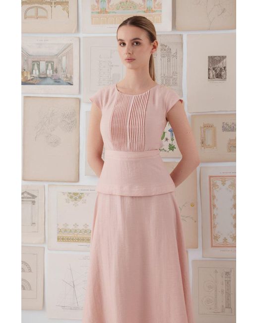 Georgette Pink Powder Midi Dress