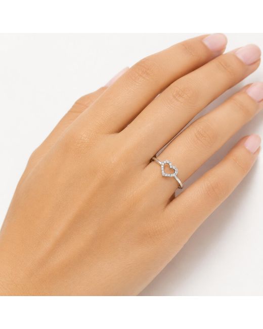 Artisan Metallic 18K Diamond Open Heart Ring