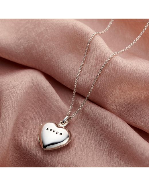 Posh Totty Designs Metallic Sterling Loved Small Heart Locket Necklace
