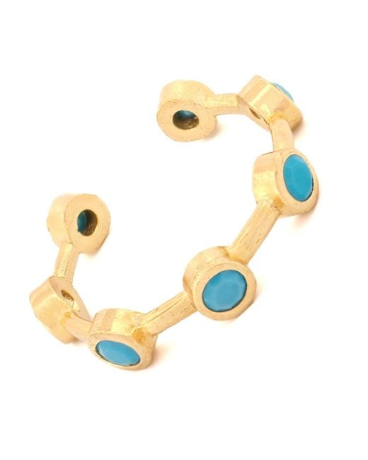 Ebru Jewelry Metallic Minimalist Stone & Stackable Adjustable Ring