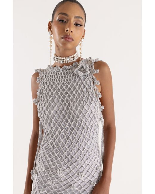 Andreeva Gray Sofia Handmade Crochet Dress