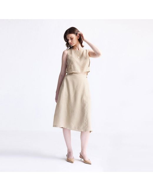 REISTOR Natural Neutrals Overlap Midi Skirt