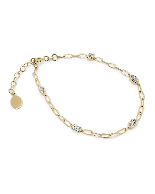 Clemence Wren Metallic Asymmetric Gemstone Bracelet