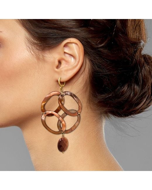 Jaredjamin Orange Oriental Legend Lever Back Earrings