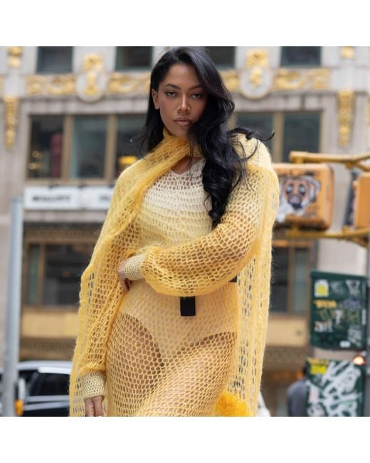 Andreeva Metallic Cashmere Handmade Knit Scarf