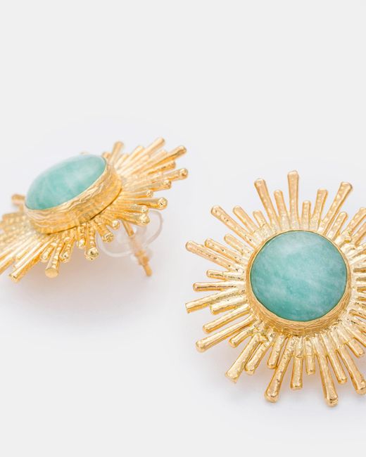 Kybele Studio Metallic Celestial Radiance Earrings With Aventurine