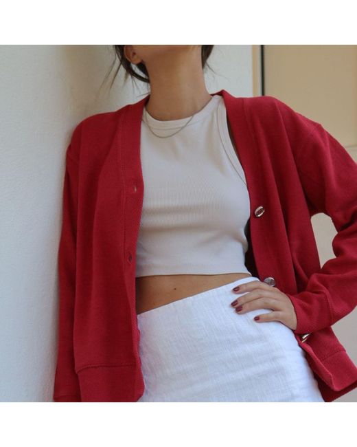 Mimhi Maison Red Rosie Cardigan – Raspberry