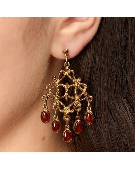 Caramel Vintage Jewellery Metallic Festival Stone Earring