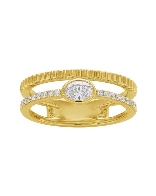 Artisan Metallic Oval Cut Diamond Double Modern Band Ring