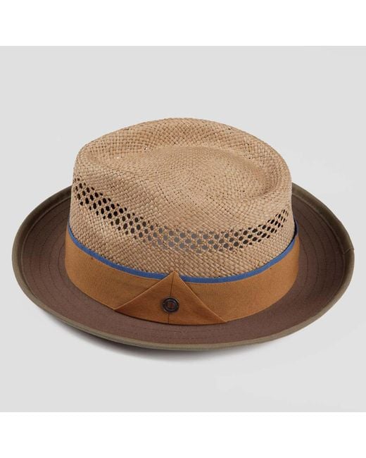 Dasmarca Hats Brown Dasmarca Ronan Straw Wide Brim Fedora Summer Straw Sun Hat for men