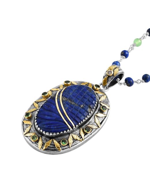 Emma Chapman Jewels Blue Lapis Tsavorite Diamond Pendant