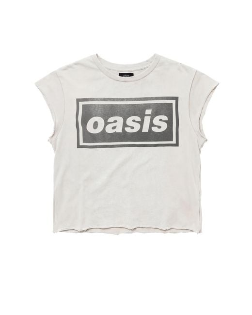 Other Uk White Oasis Raw Edge Vintage T-Shirt for men