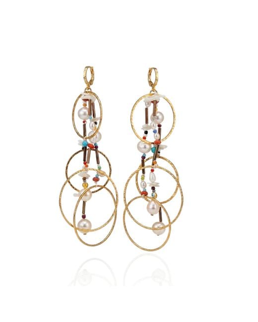 Jaredjamin Metallic Lindy Dream Catcher Dangle Earrings
