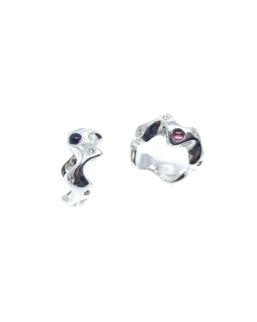 Tg-Jewellery by Tamara Gervasio Metallic Sea Slug Ring – Sterling With Garnet & Cubic Zirconia