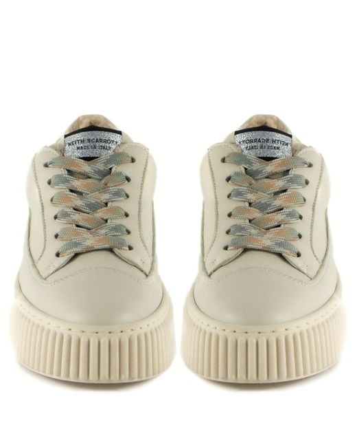 Keith Scarrott Shoes Brown Neutrals Sole Cream Trainer
