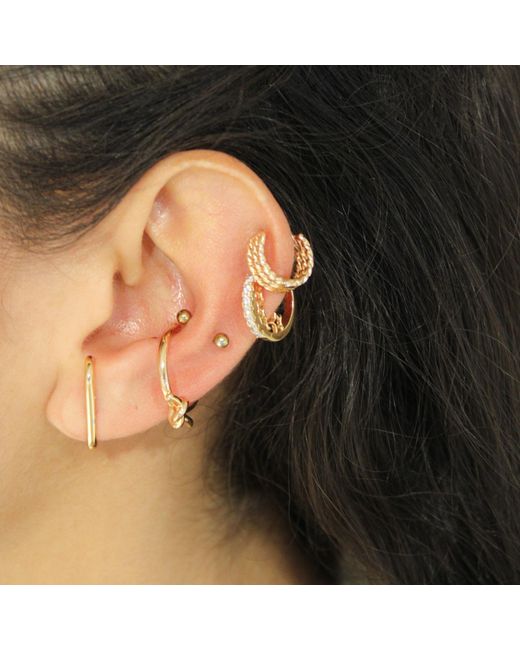 1610Istanbul Metallic Node Boho Earcuff Earrings