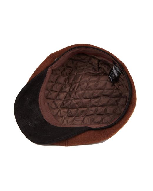 Dasmarca Hats Brown Eden Tobacco Wool Newsboy Bakerboy Peaky Cap With Leather Visor Peak for men