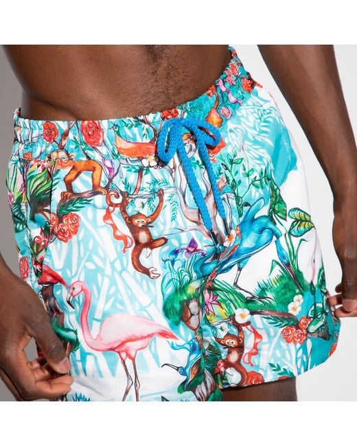 Maison Tangerine Blue Monkey Business Swim Shorts for men