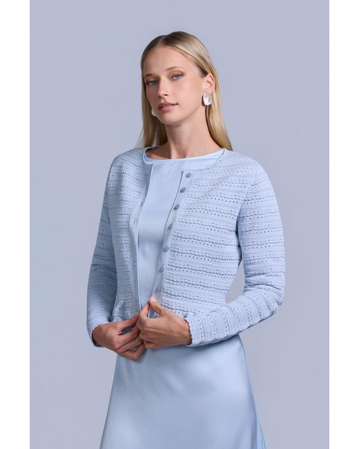 Rave on Trend Blue Pointelle Cardigan