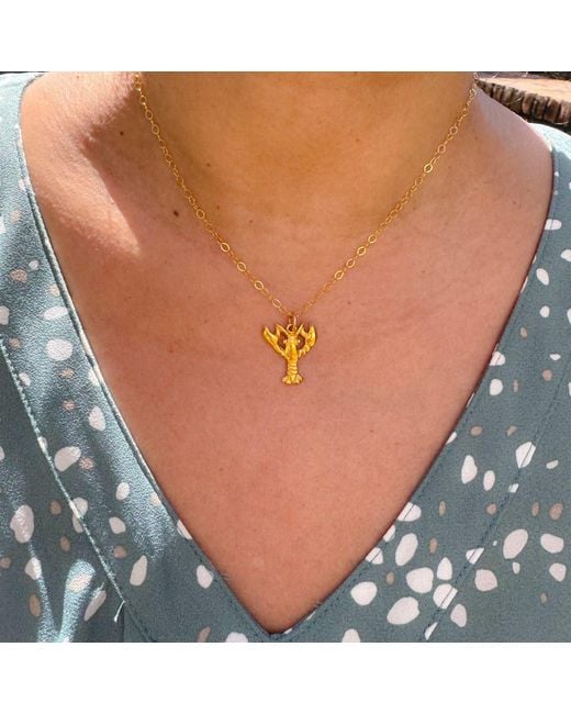 Lexi Jewelry Metallic Lucky Lobster Necklace