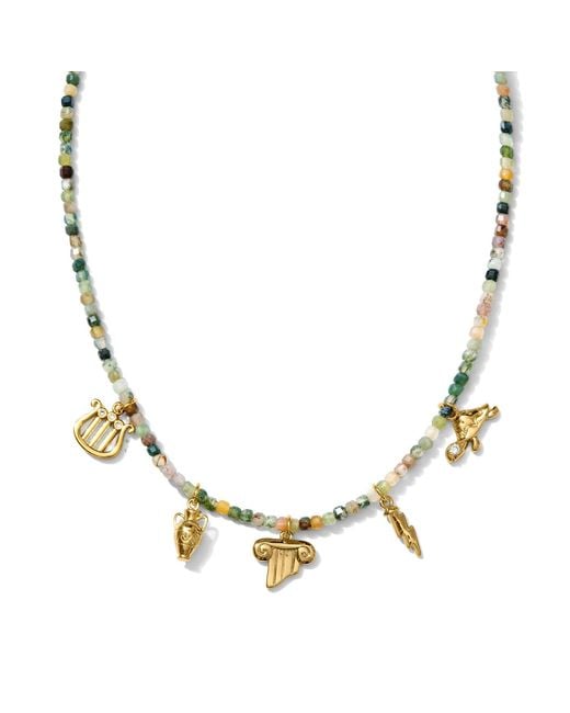 Alexie of Athens Metallic Goddess Strand Bead Necklace