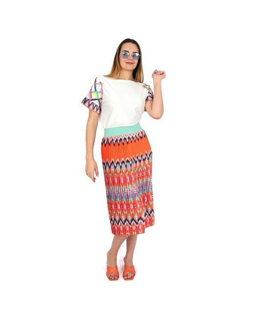 Lalipop Design Multicolor Blouse With Pleated Sleeves & Embroidery Details On Shoulders